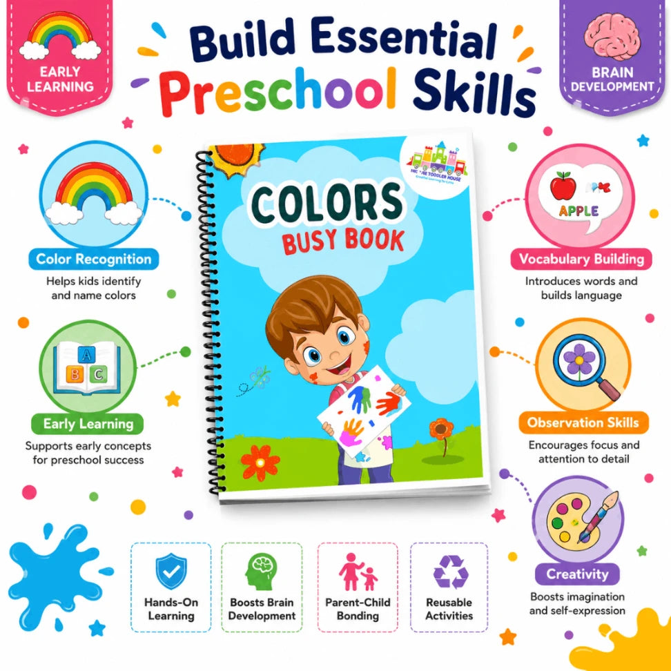 Colors Busy Book for Kids | Color Matching & Recognition Activity Book | Preschool Learning Toy Age 3+