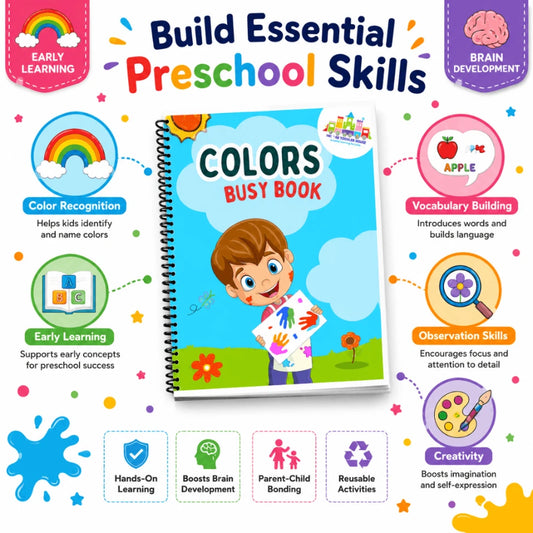 Colors Busy Book for Kids | Color Matching & Recognition Activity Book | Preschool Learning Toy Age 3+