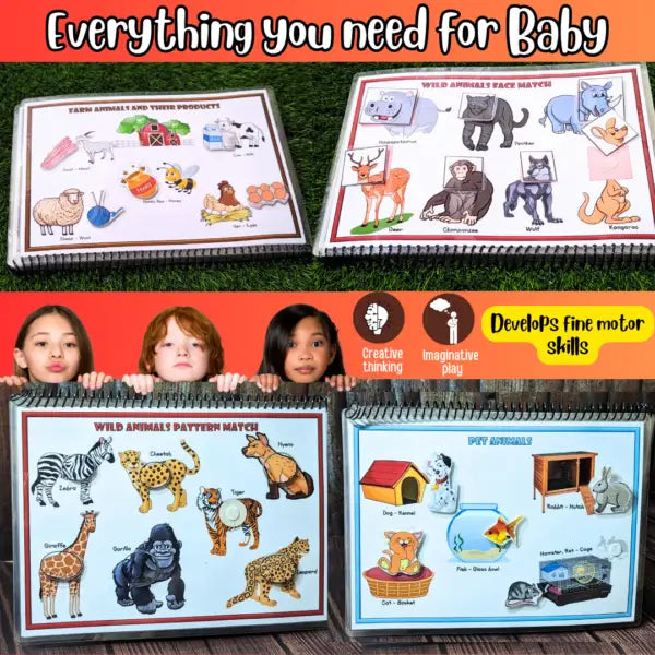 Animal safari activity book β Preschool busy book