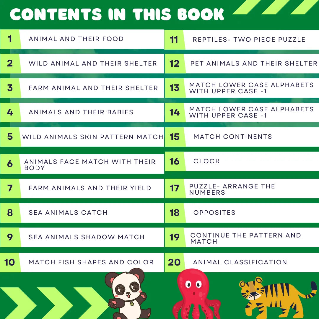 Animal safari activity book β Preschool busy book