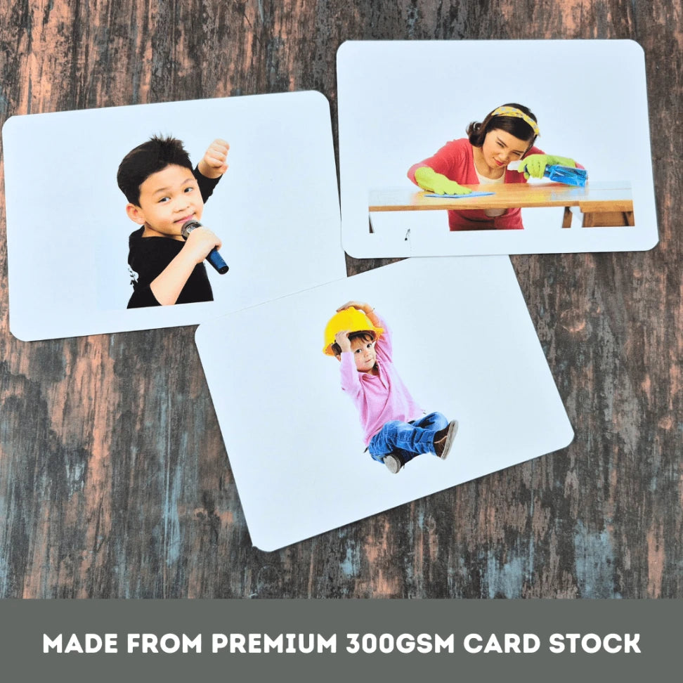 arly education flash cards with actions