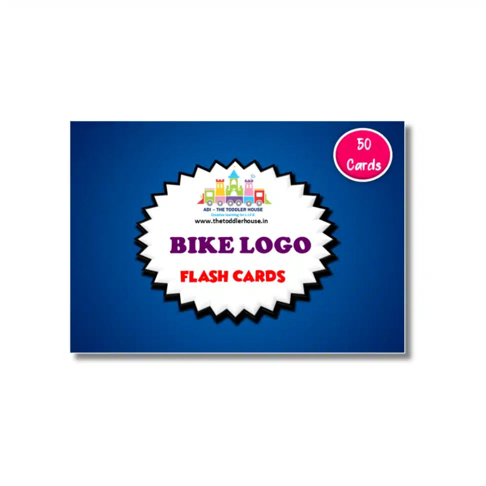 Bike brand logo flashcards for kids