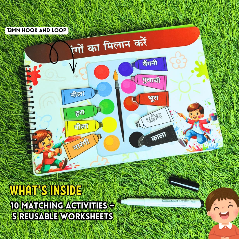 handmade hindi busy book for preschool learning