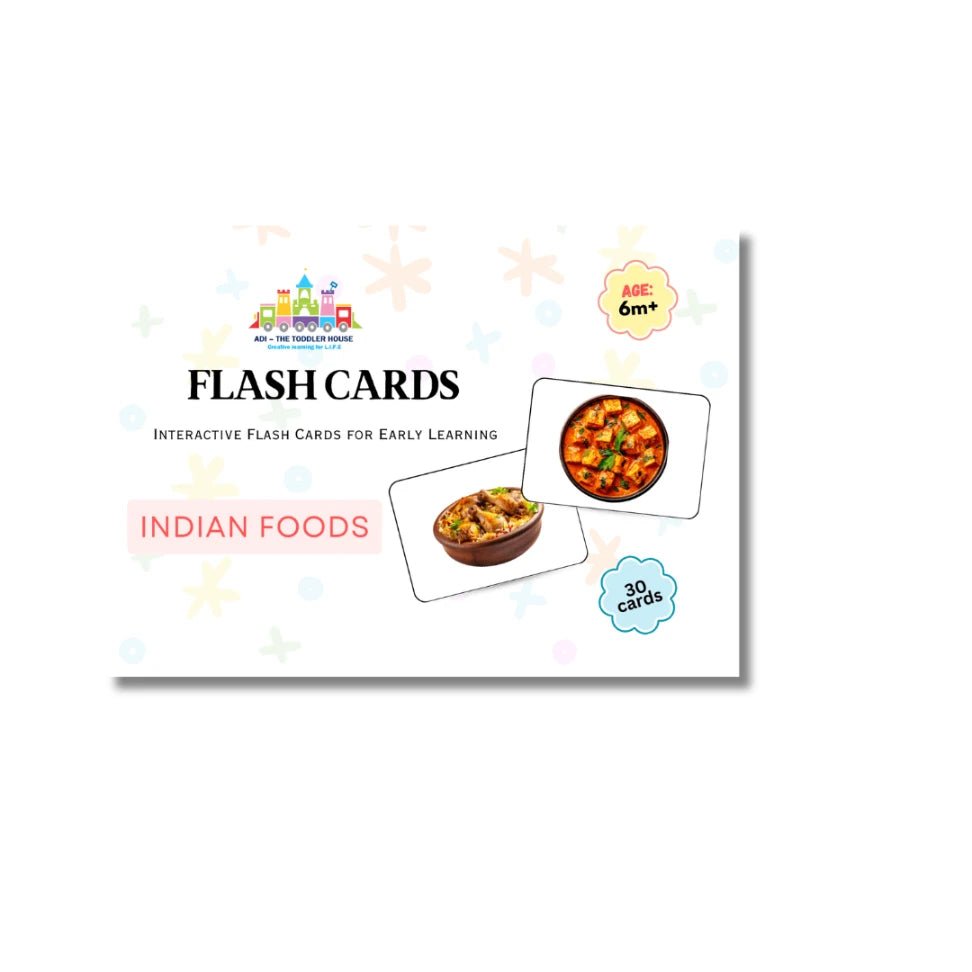 Indian food flashcards for toddlers