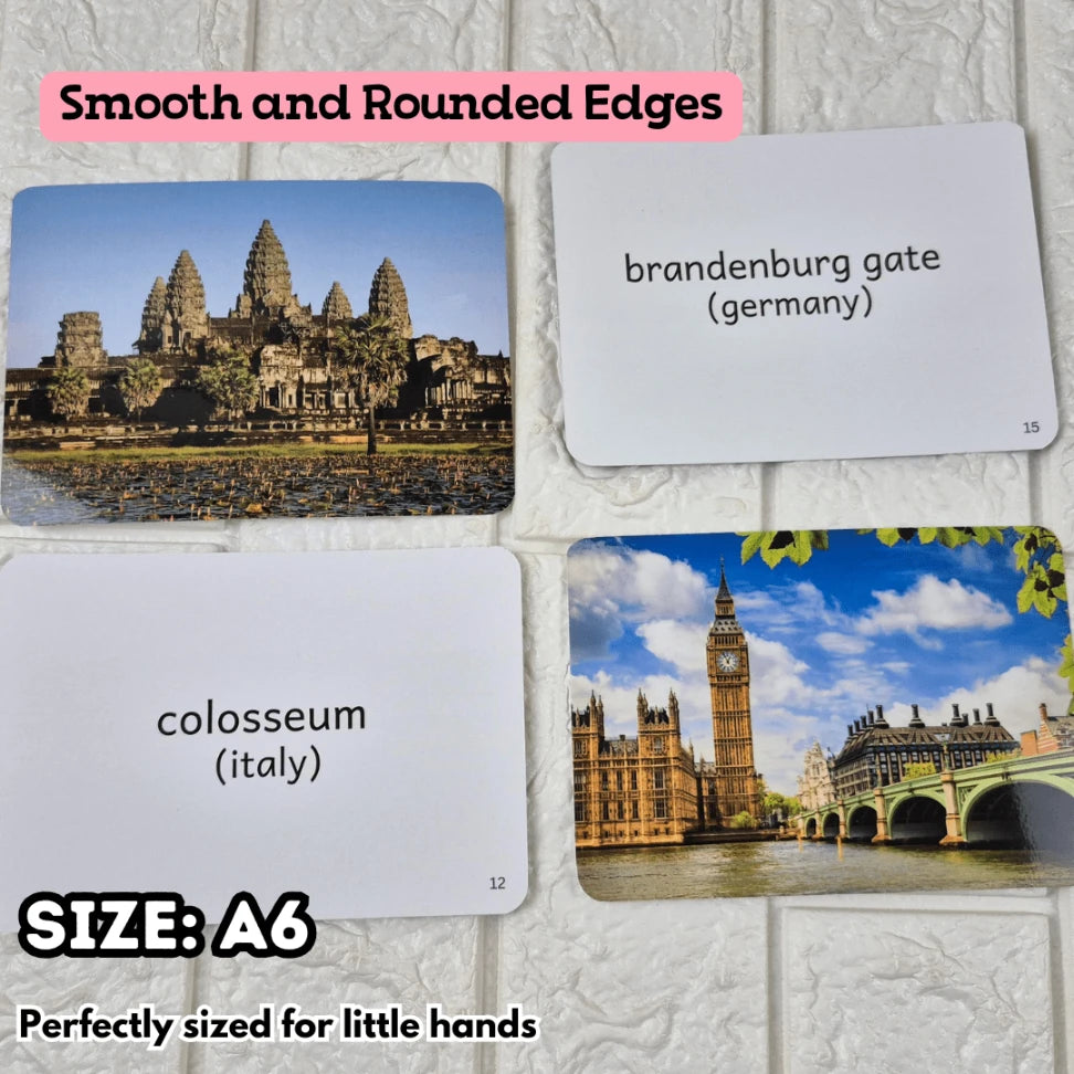 World Famous Monuments - Right Brain Flash Cards