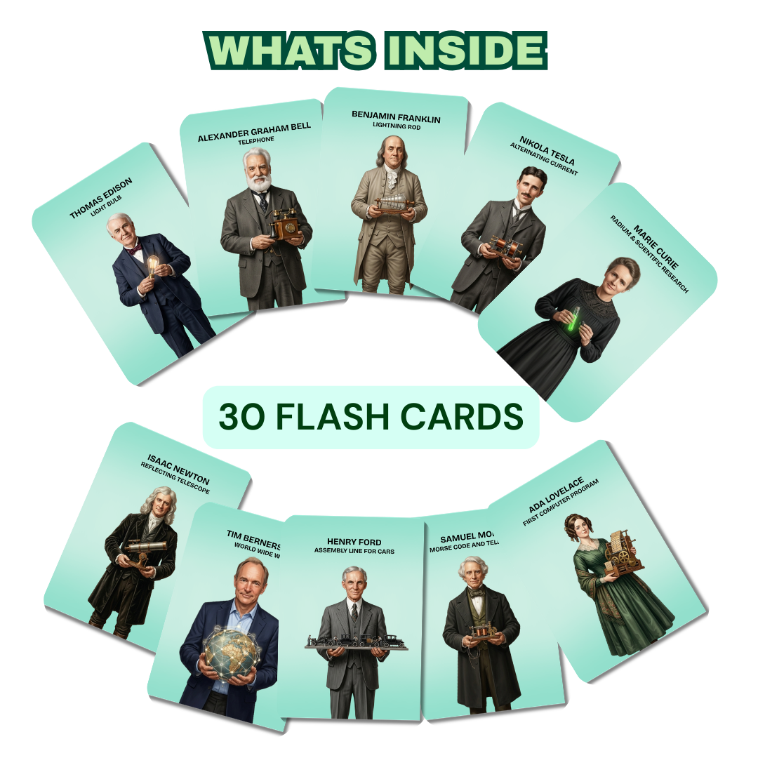 educational GK cards for inventors and inventions for kids