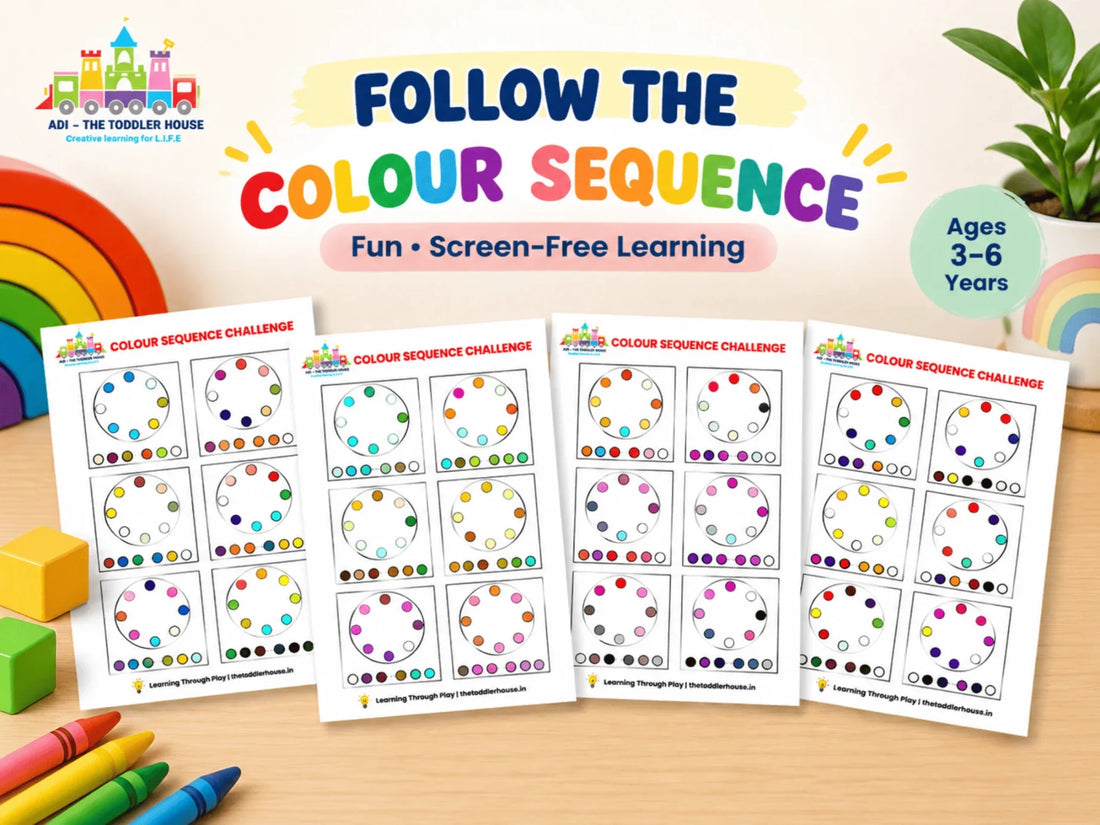 🌈 Colour Sequence Printable for Preschoolers: Fun Matching & Sequencing Activity
