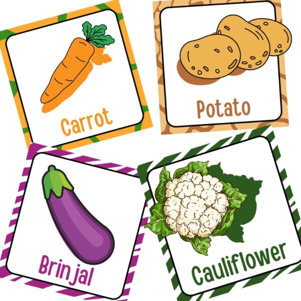 Vegetables Activity Flash cards