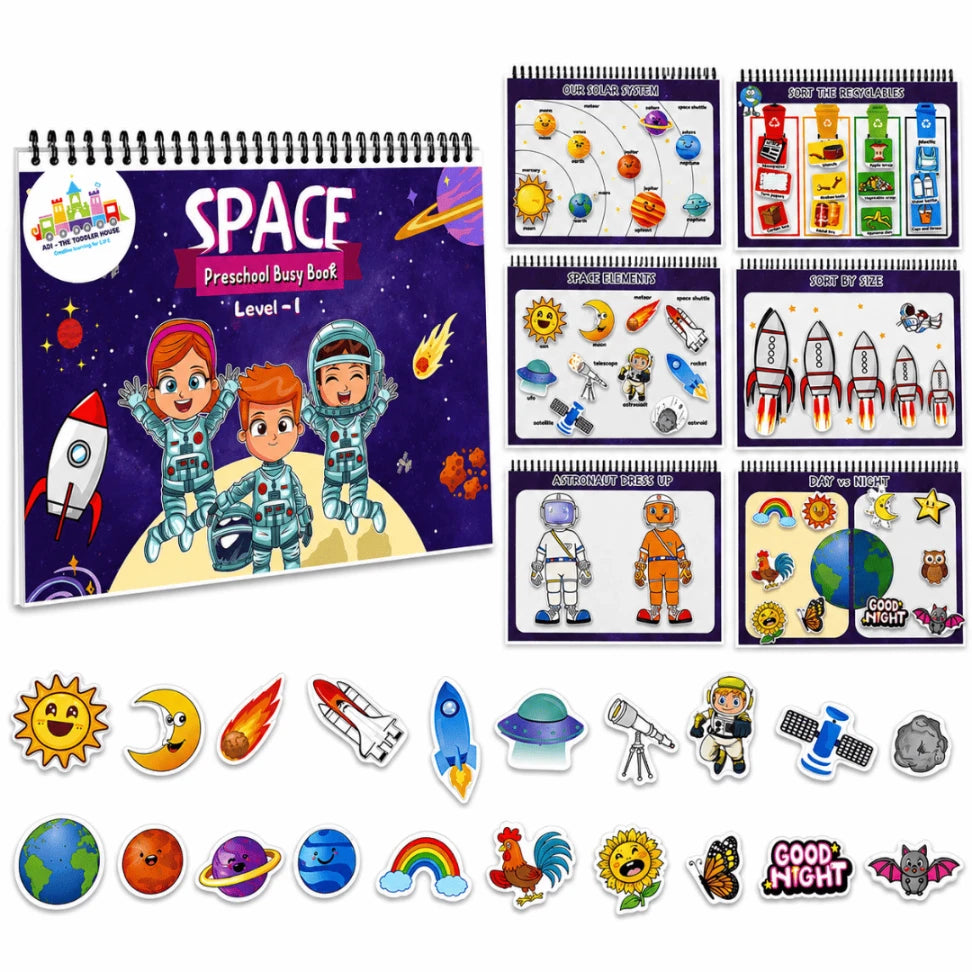 Space-Themed Busy Book for Preschoolers | Solar System Learning Activities