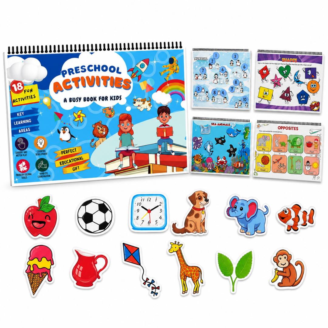 18-in-1 Preschool Busy Book for Kids | Educational Activity Book for Ages 1–4