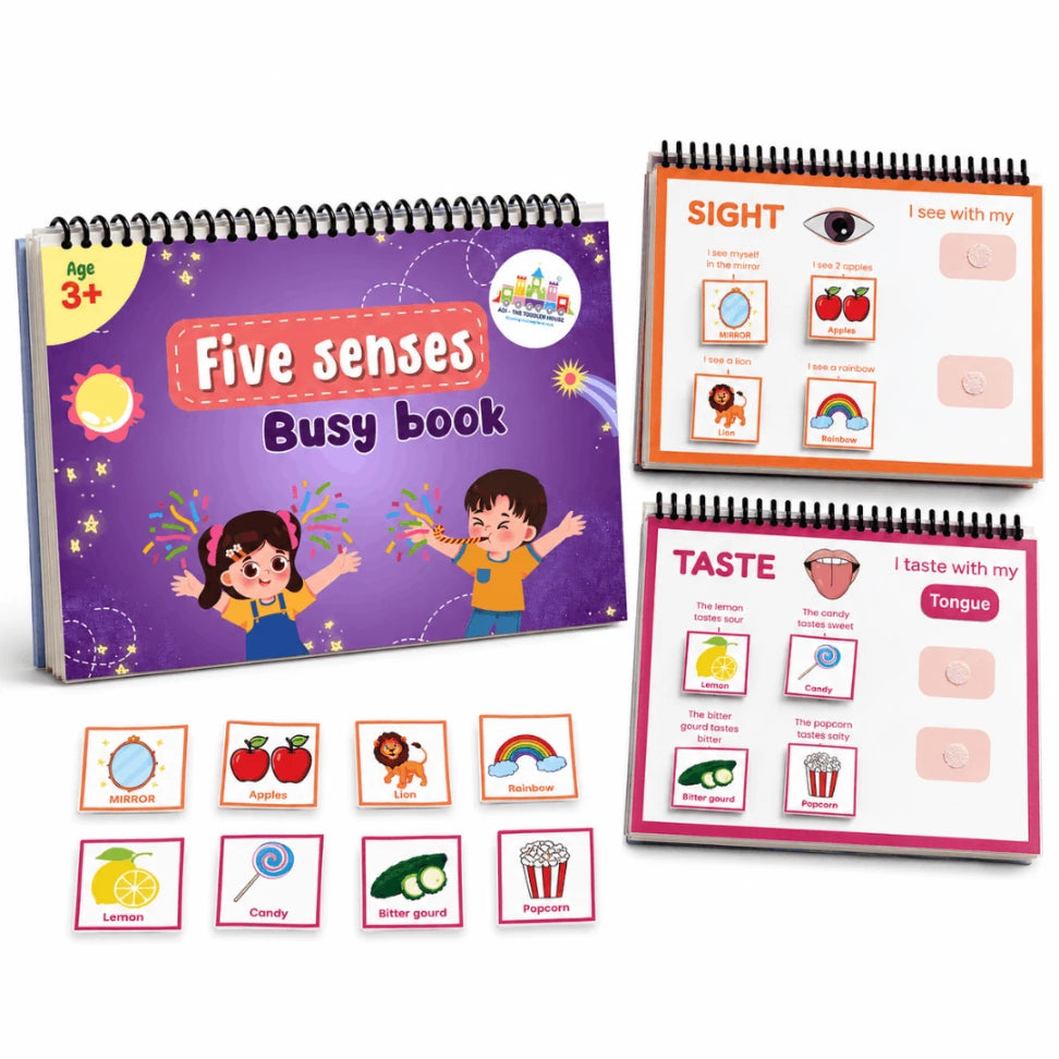 Five Senses Busy Book for Kids | Montessori Sensory Learning Activity Book | Reusable Preschool Toy (Age 2.5+)  Why this title wo