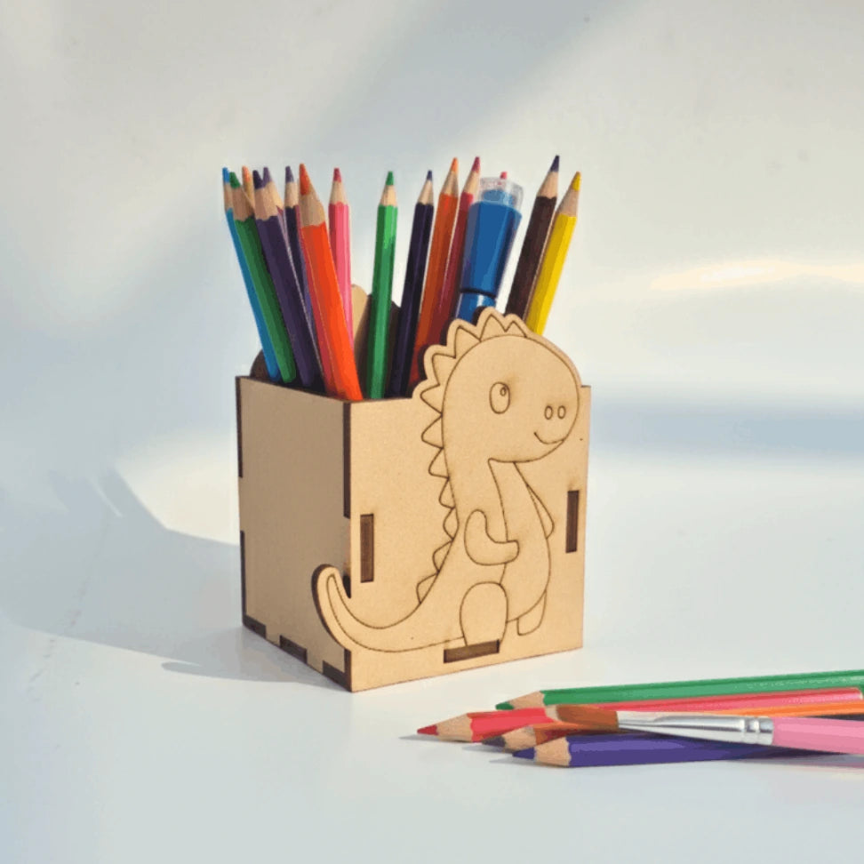 DIY Wooden MDF Pen Stand Craft Kit for Kids | Paint & Assemble Activity Toy (4+ Years)