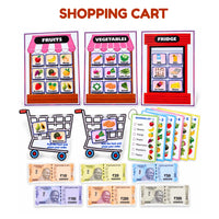 Shopping Cart Pretend Play Kit for Toddlers | Fruits & Vegetables Learning Activity | Montessori Preschool Learning Toy