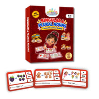 Singular & Plural Nouns Reusable Learning Cards for Kids 4–8 | Write & Wipe English Grammar Activity Cards | Plural Endings S, ES, IES & VES
