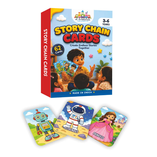 Story Chain Cards for Kids | 62 Creative Storytelling Cards | Screen-Free Educational Family Game | Ages 3+