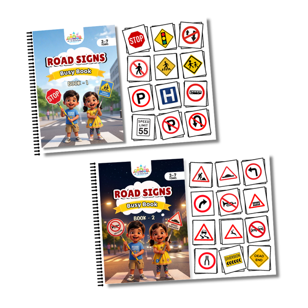Road Signs Busy Book for Kids | Level 1 & Level 2 Traffic Learning Activity