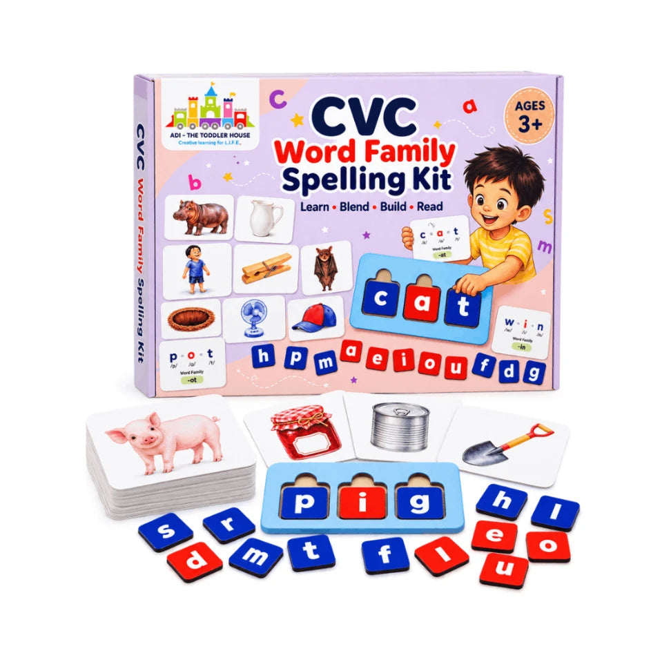 CVC word family spelling kit for kids age 3+