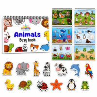 Animal Busy Book for Toddlers | 10 Reusable Animal Learning Activities | Montessori-Inspired Educational Book for Kids 2+