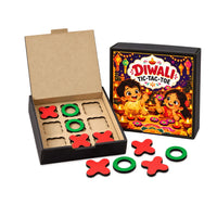 Diwali Tic-Tac-Toe Game for Kids – Wooden X and O Board Game, Screen-Free Festive Gift for Children Ages 4+