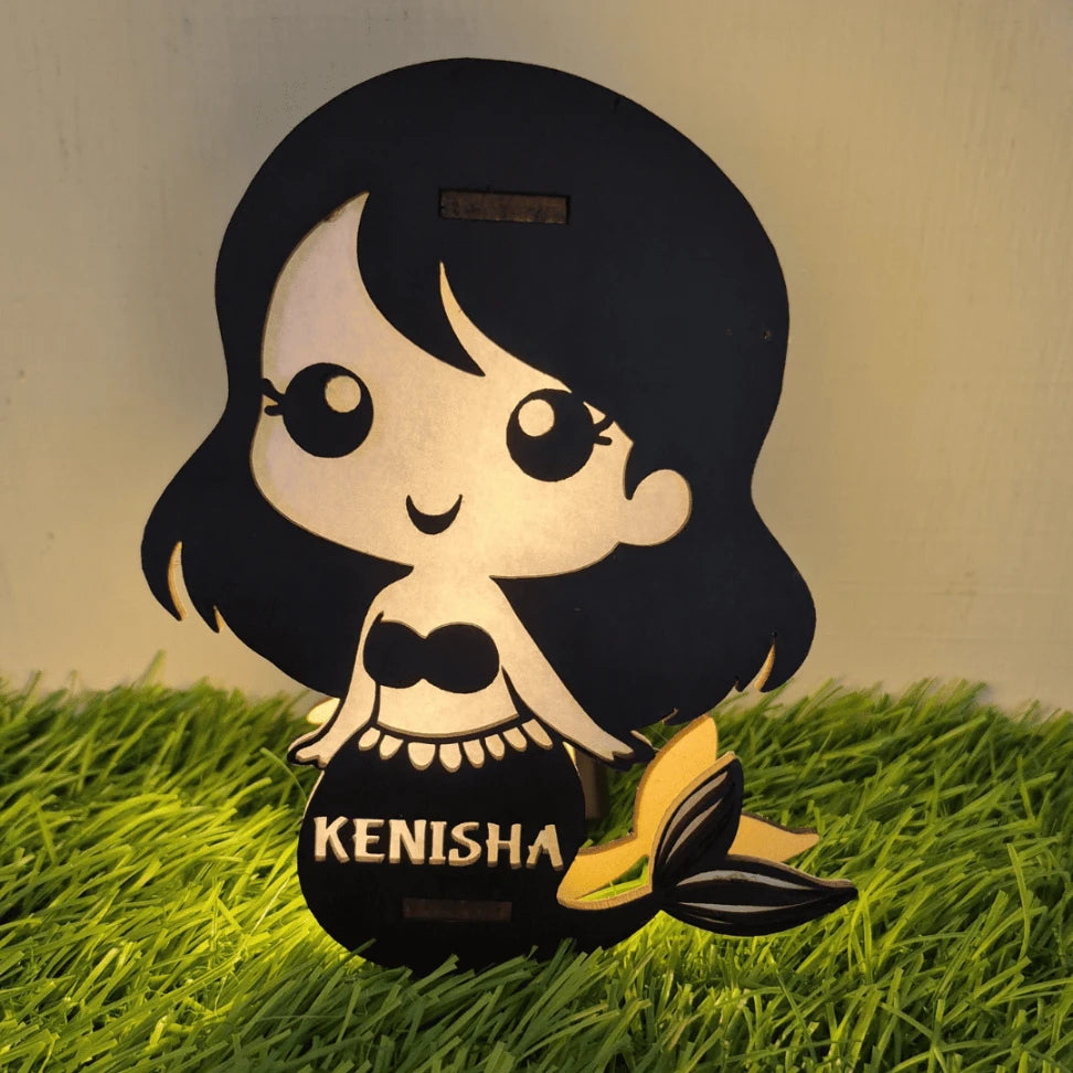 Personalized LED Wooden Name Lamp for Kids | 5 Inch Custom Night Light