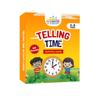 Telling Time Activity Cards for Kids | Wipe & Clean Clock Learning Practice Set