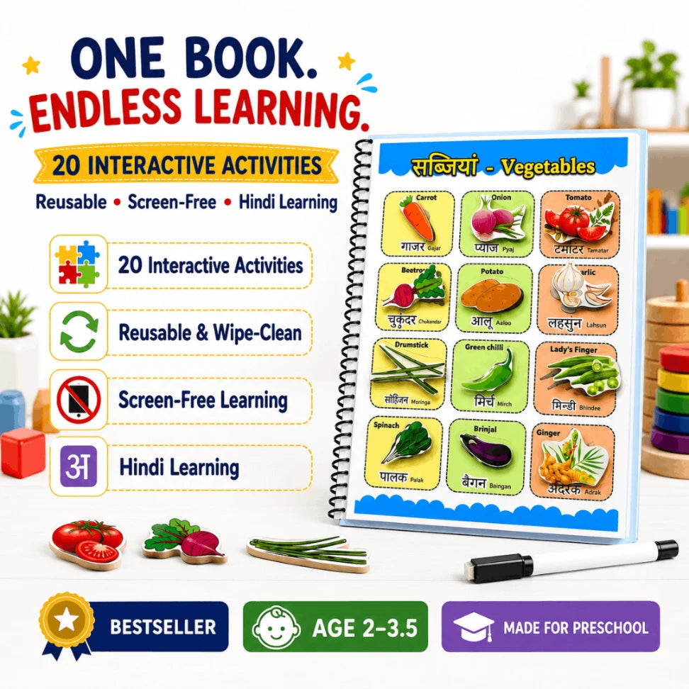 Baccha Aur Hindi Activity Book for Kids | Preschool Hindi Learning & Tracing Book | Ages 2–3.5 Years