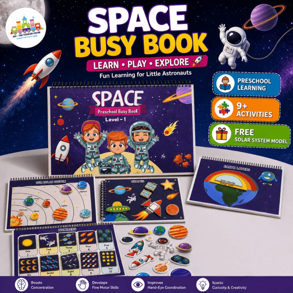 Space-Themed Busy Book for Preschoolers | Solar System Learning Activities