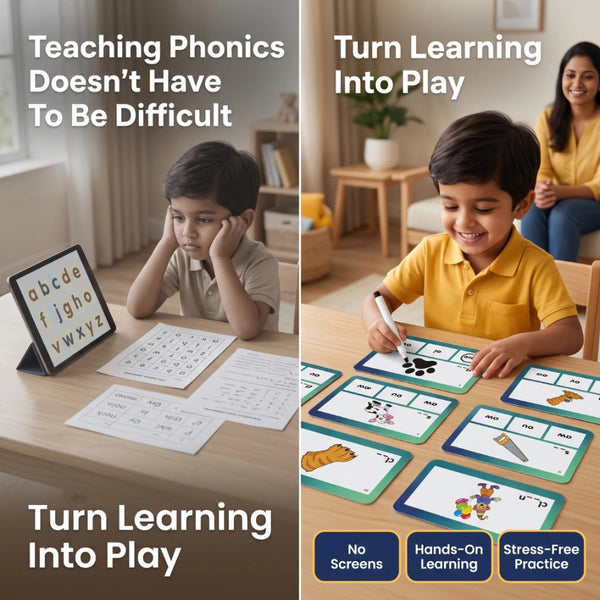 reusable phonics activity cards for kids
