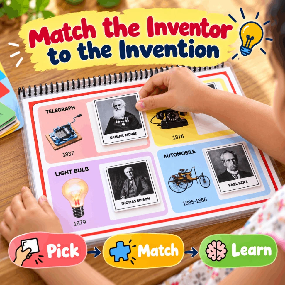 Inventors and Inventions Busy Book | Interactive Activity Book for Kids 4–9 Years