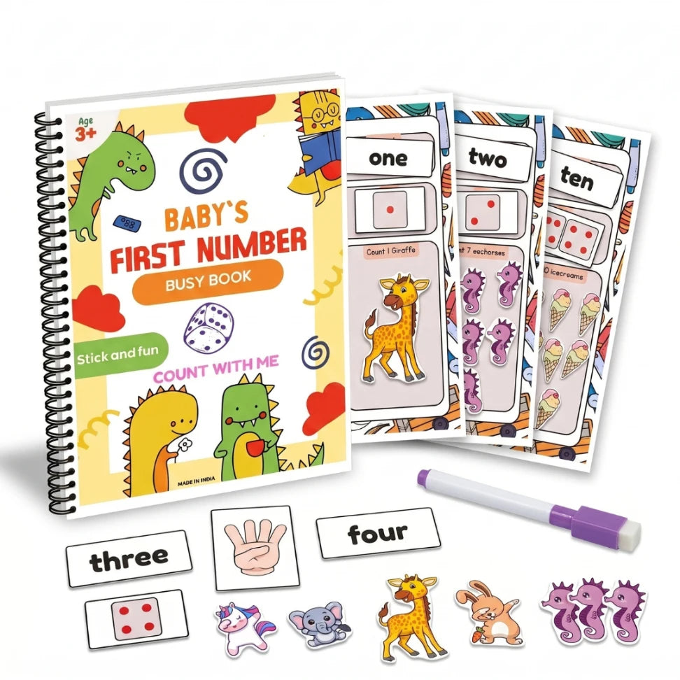 Baby's First Number Busy Book | Montessori Number Learning Activity Book for Toddlers (2+ Years)