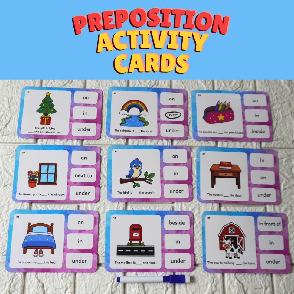 Preposition Flash Cards