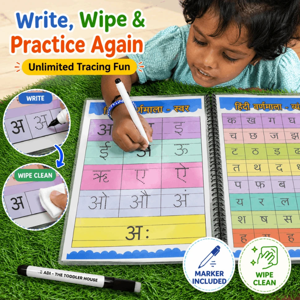 Baccha Aur Hindi Activity Book for Kids | Preschool Hindi Learning & Tracing Book | Ages 2–3.5 Years