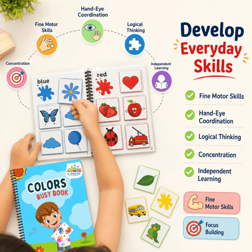 Colors Busy Book for Kids | Color Matching & Recognition Activity Book | Preschool Learning Toy Age 3+