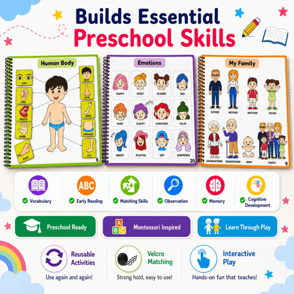 My First 200 Words Busy Book for Toddlers | Montessori Preschool Learning Binder (Age 1–4)