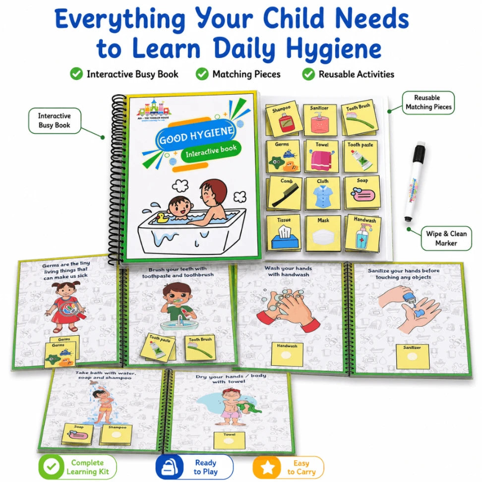 Good Hygiene Busy Book for Toddlers (2+ Years) | Interactive Montessori Learning Activity Book