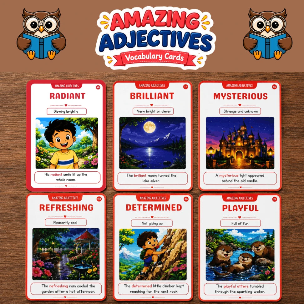 English vocabulary cards for preschool kids