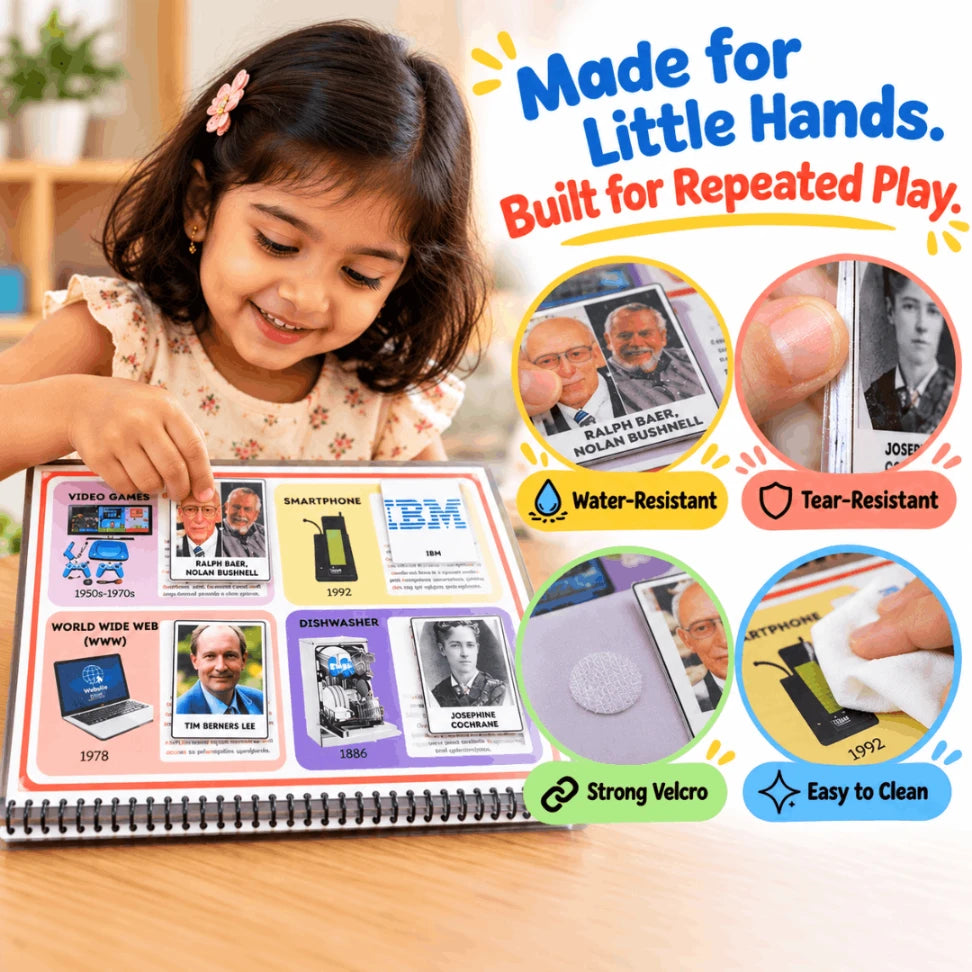 Inventors and Inventions Busy Book | Interactive Activity Book for Kids 4–9 Years