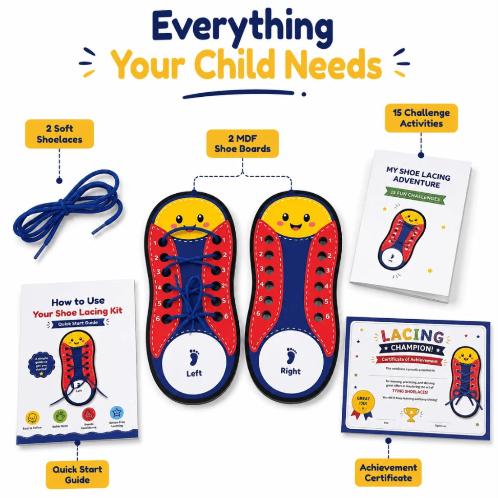Montessori shoe lacing activity for preschoolers