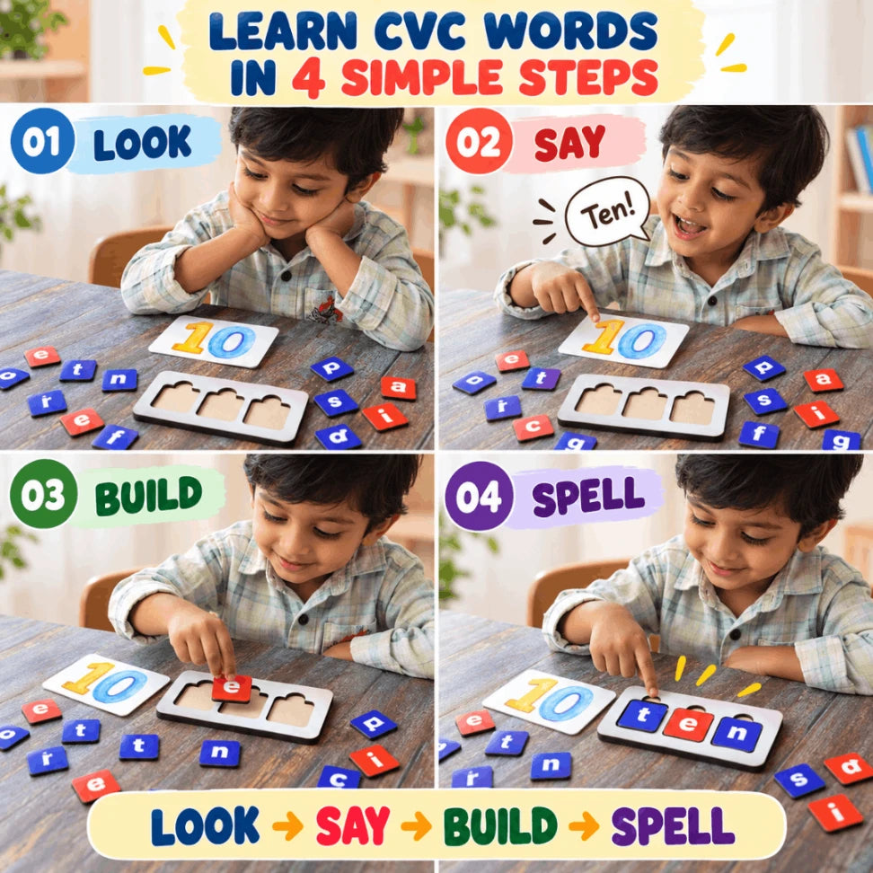 CVC word building activity for kids