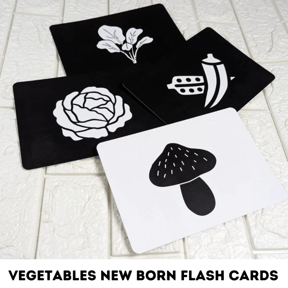 Newborn High-Contrast Vegetable Flashcards