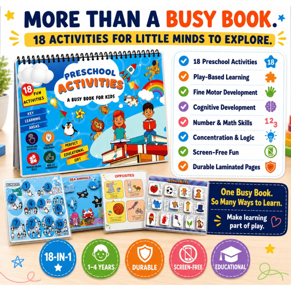 Preschool Activities Busy Book for Kids | Educational Activity Book for Ages 1–4