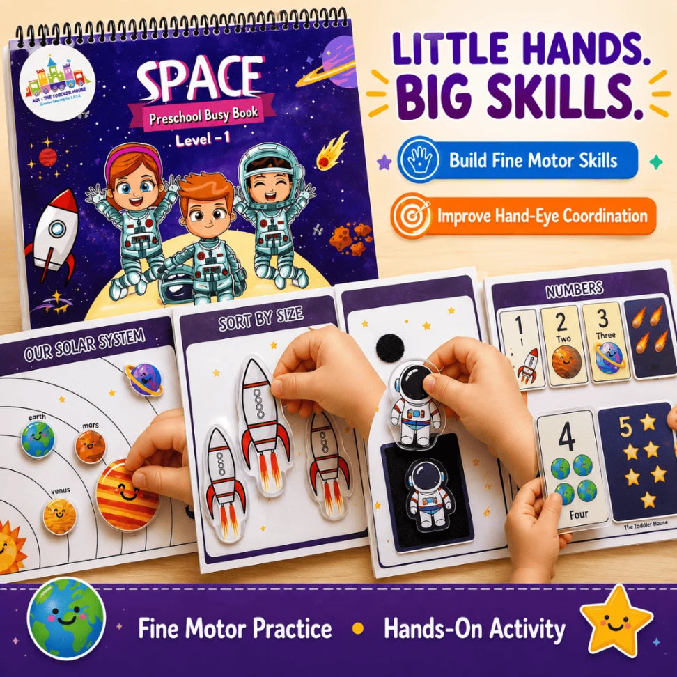 Space-Themed Busy Book for Preschoolers | Solar System Learning Activities