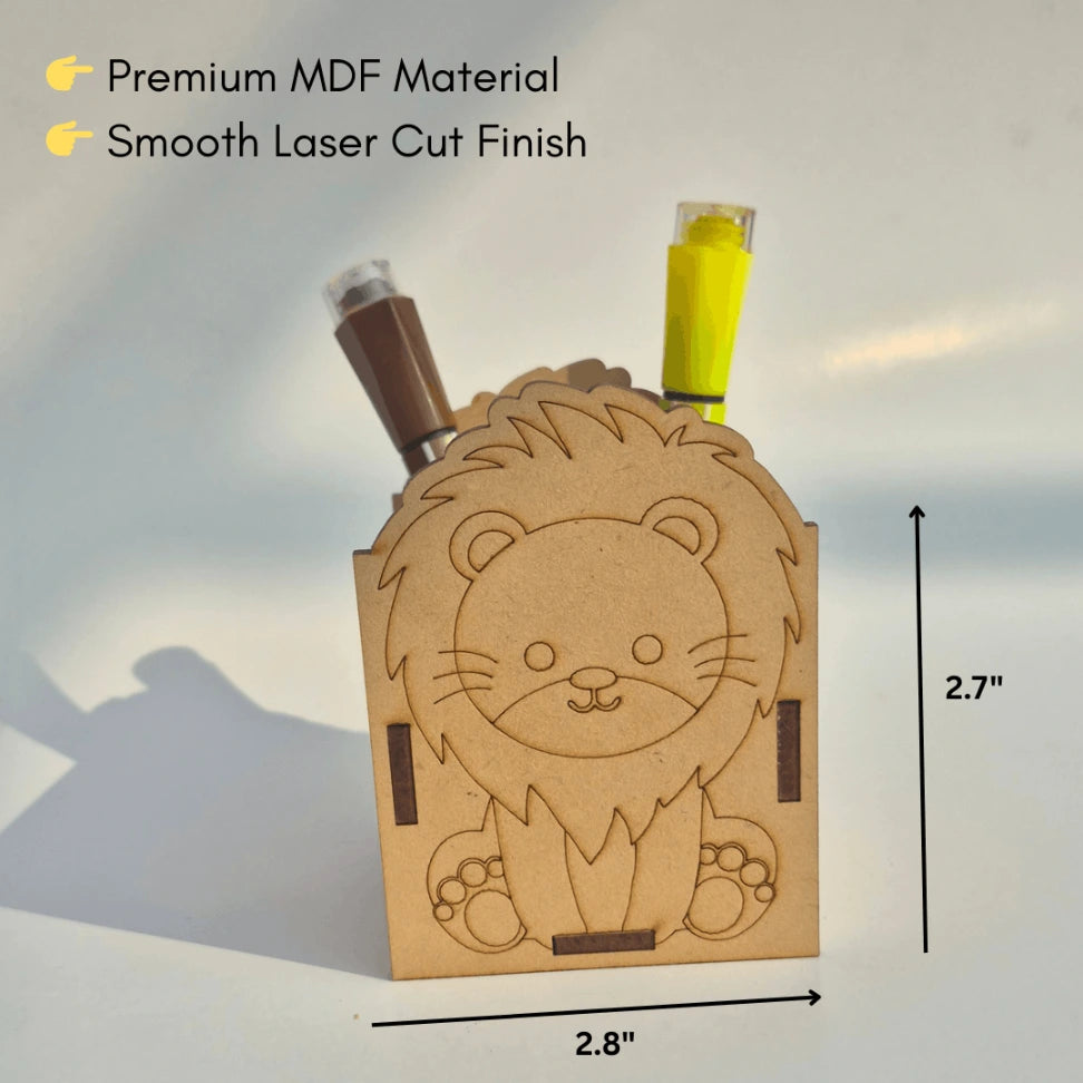 DIY Wooden MDF Pen Stand Craft Kit for Kids | Paint & Assemble Activity Toy (4+ Years)