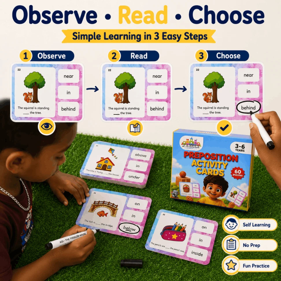reusable preposition activity cards for preschoolers