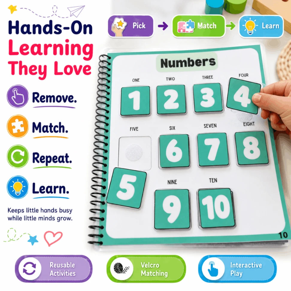My First 200 Words Busy Book for Toddlers | Montessori Preschool Learning Binder (Age 1–4)