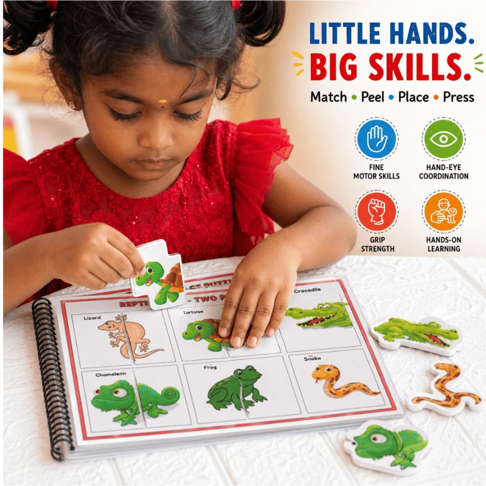 Animal Safari Busy Book for Toddlers 18 Months+ | Montessori Animal Activity Book with 20 Interactive Velcro Activities
