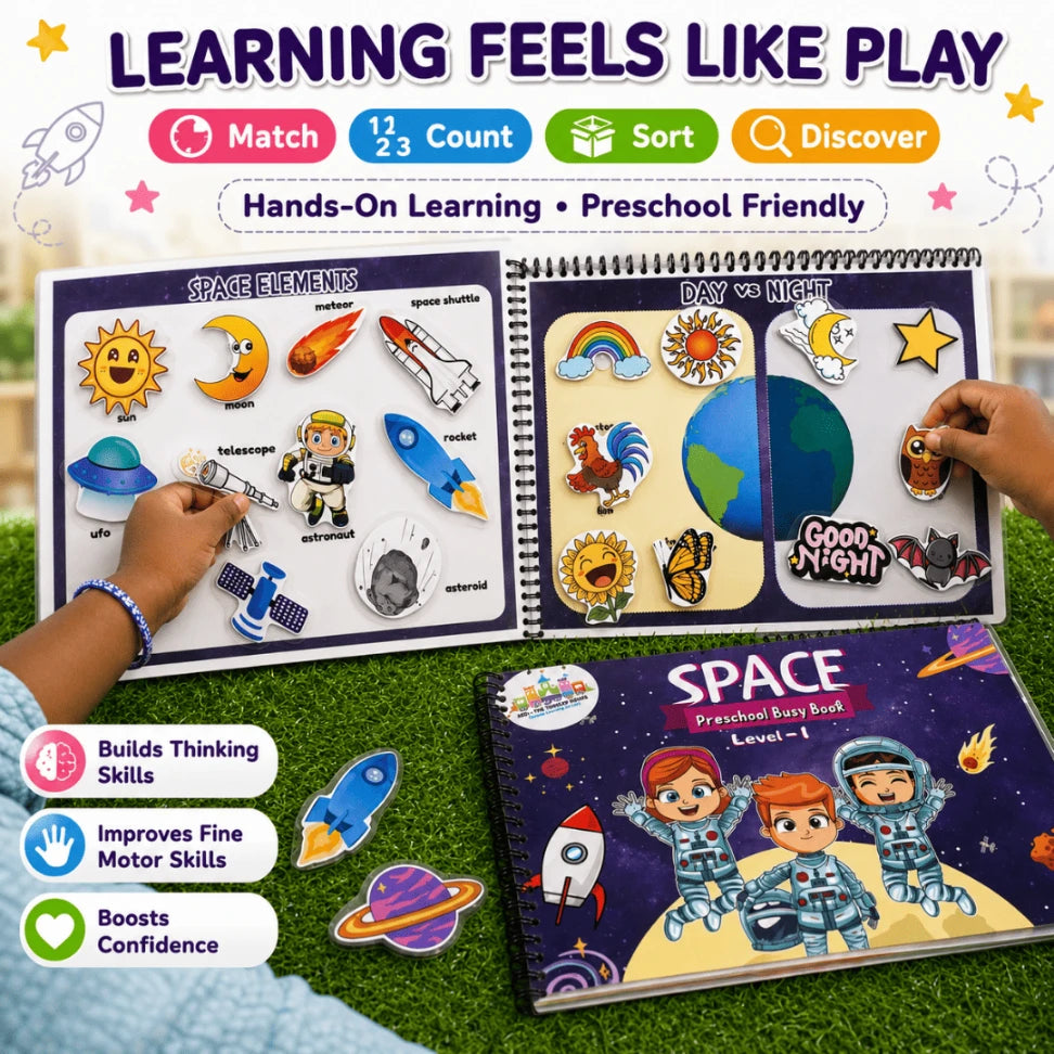 Space-Themed Busy Book for Preschoolers | Solar System Learning Activities