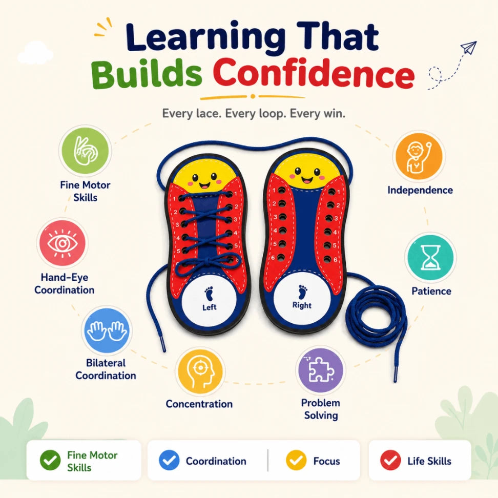 educational toy to learn shoe tying