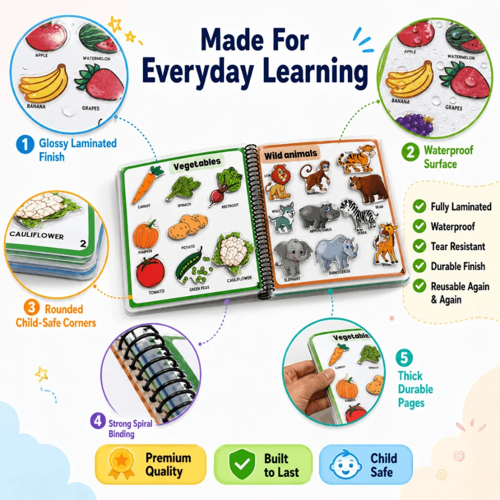 My First 200 Words Busy Book for Toddlers | Montessori Preschool Learning Binder (Age 1–4)