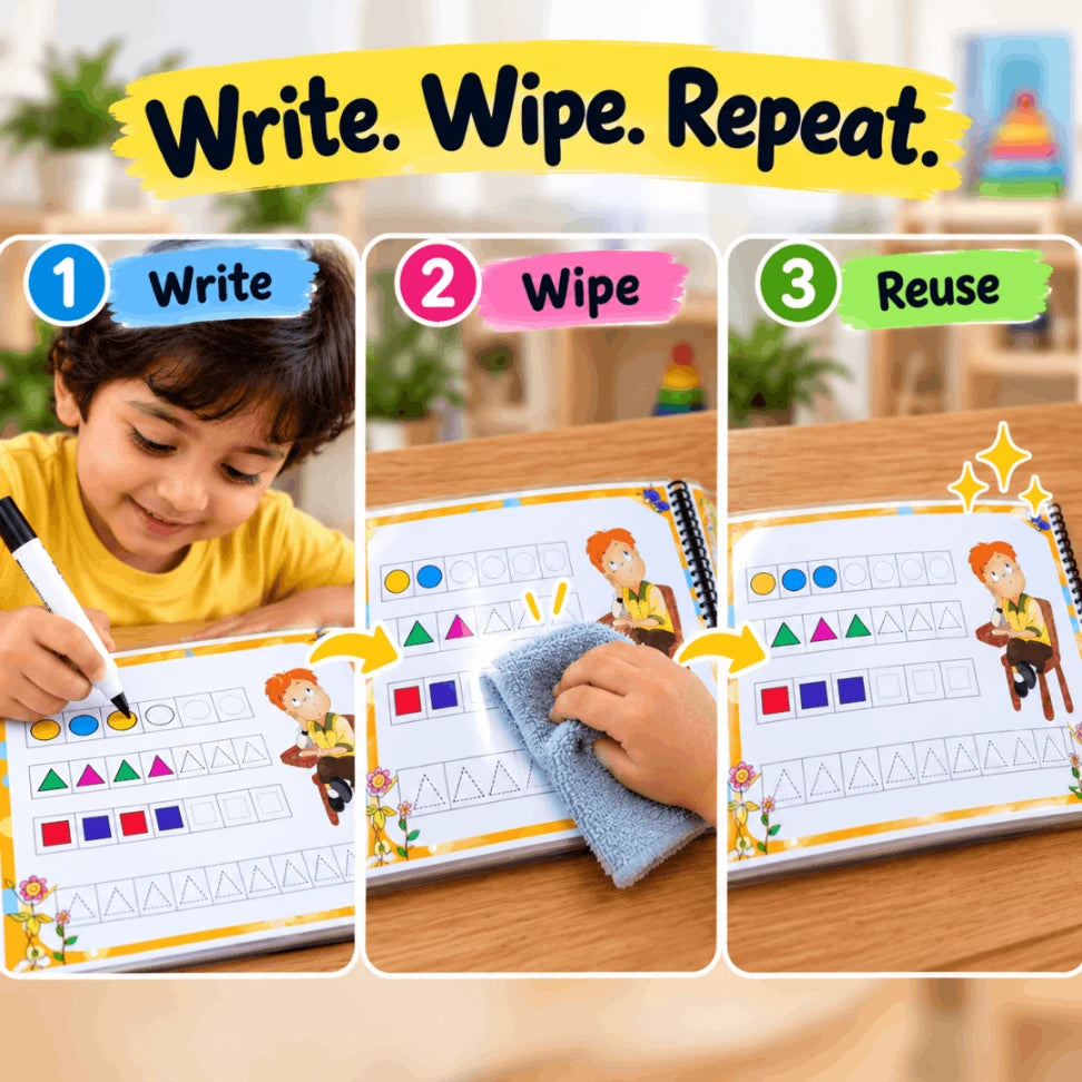 All-in-One Preschool Busy Book for Toddlers | 70 Learning Activities | Montessori Learning Book for Kids 1.5–4.5 Years